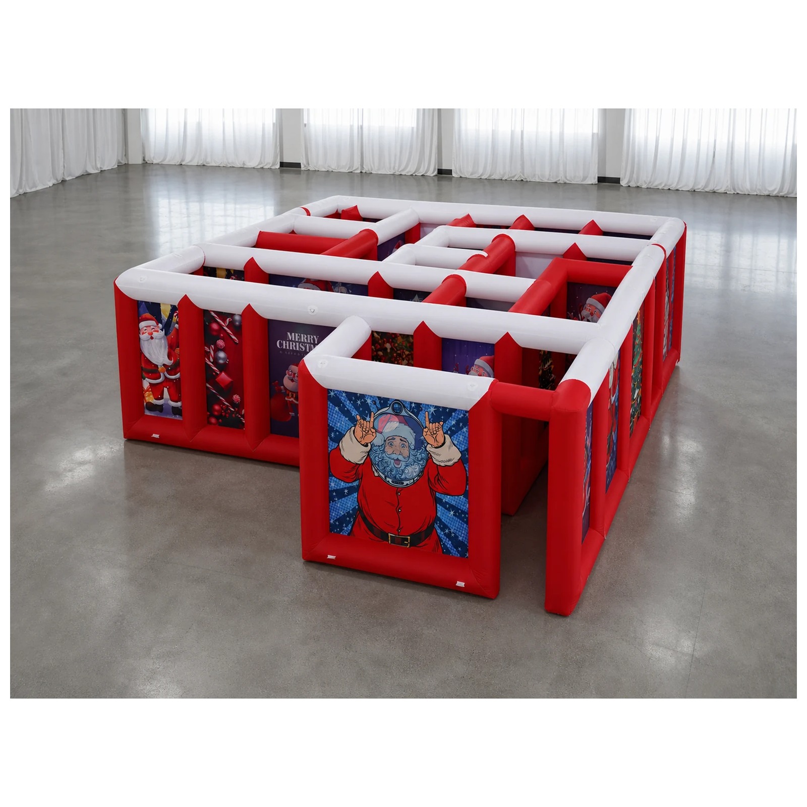 Kids Party Games - Laberinto Inflable Grande Rojo y Blanco