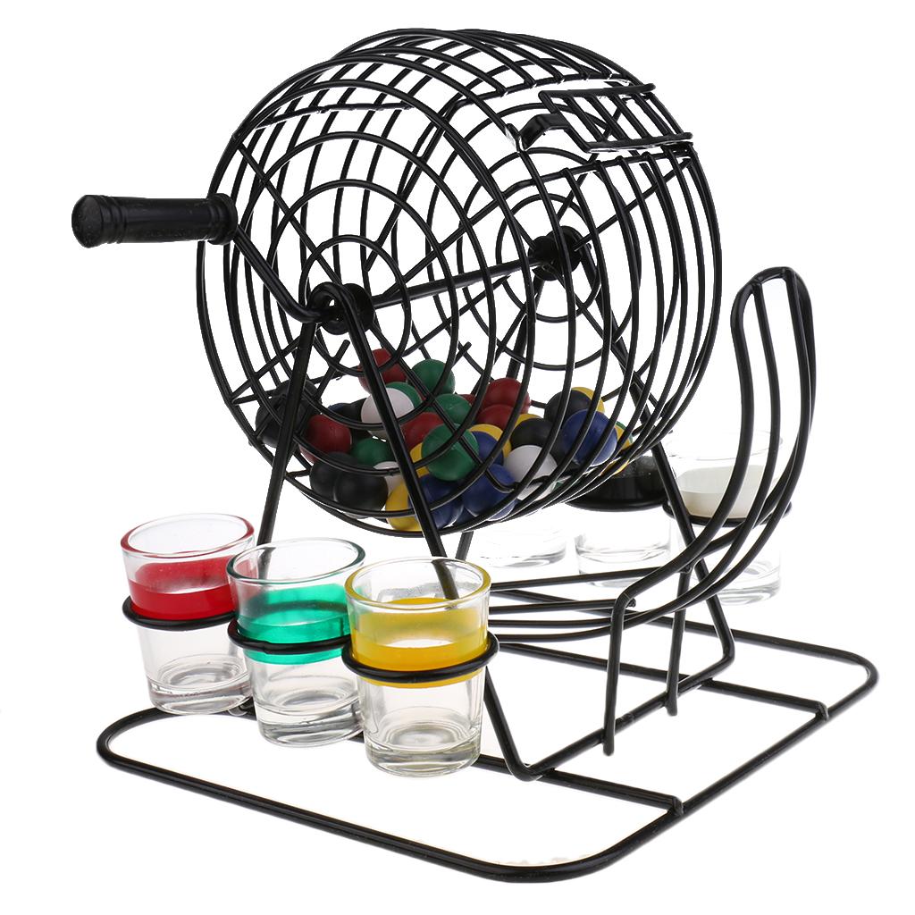 Party Games Bingo - Máquina de Bingo Miniatura con Vasos,